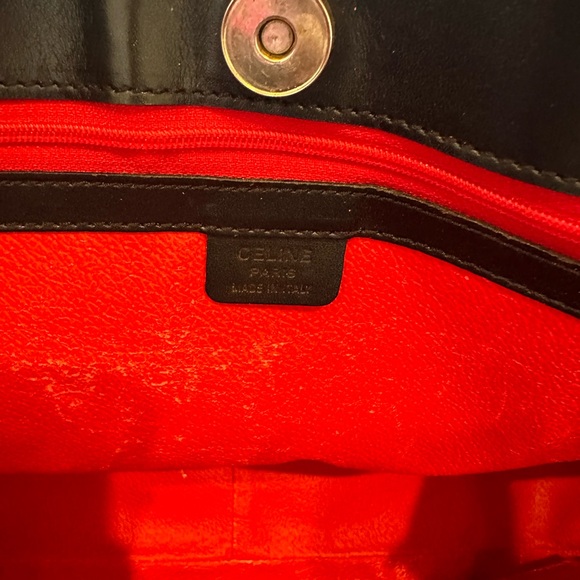 Authentic Celine Paris Shoulder School Work Bag Black Leather Gold Made In Italy - Picture 11 of 16